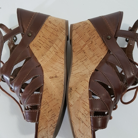 VTG Guess Lace up Cork Platform Heels 9/9.5 - Picture 3 of 7